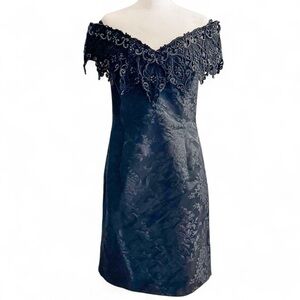 Elegant Black Lace Off-Shoulder Dress